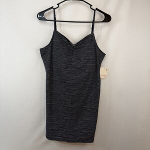 Size XXL SO Favorite Cami NWT Molded Cup Striped V-Neck Tank Black White